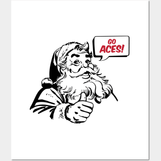 Retro Santa Claus Go Aces Posters and Art